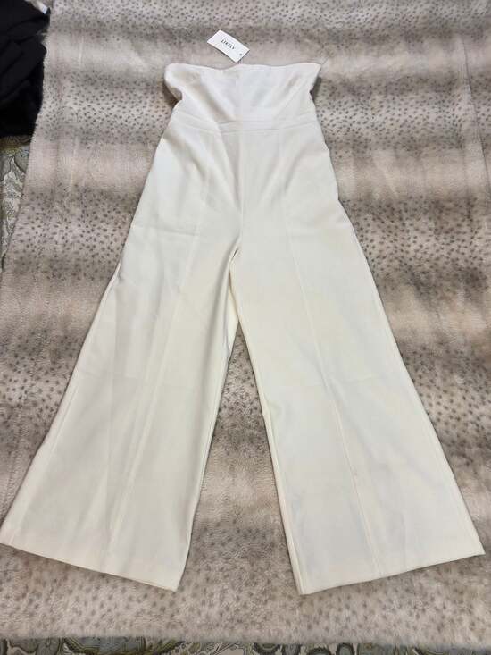 Likely Pants - NWT LIKELY Cream Ivory Strapless Wide Leg Jumpsuit Belted Size